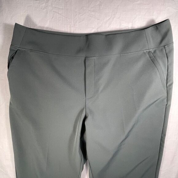 Athleta Green Pull On Straight Leg Stretch Trousers Endless Pants Size 20 - Picture 2 of 8